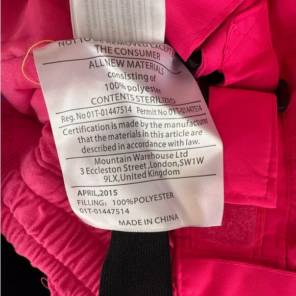 Mountain Warehouse Kids Youth Pink 9-10 Bib Snowpants - Picture 6 of 10